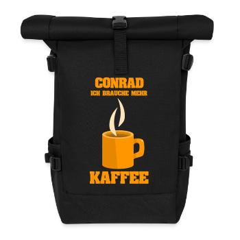 Cafe Conrad - Rolltop Rucksack - Schwarz - Vorne