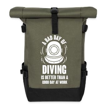 Plongeur Plongeur Snorkeling Plongeur récréatif - Sac à dos roll top - olive/noir - Devant