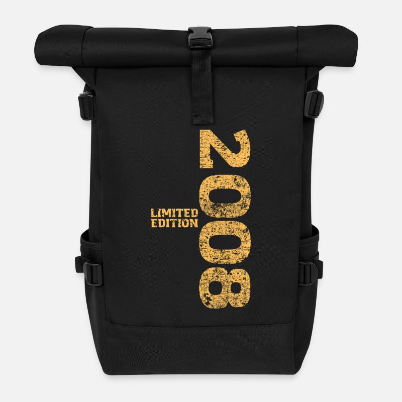 Limited Edition 2008 18. Geburtstag Geschenk - Rolltop Rucksack - Schwarz