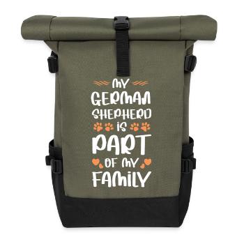Berger allemand – Membre de la famille - Sac à dos roll top - olive/noir - Devant