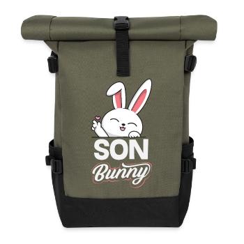 Frohe Ostern Süßer Osterhase Eiersuche Ostereier - Rolltop Rucksack - Olive/Schwarz - Vorne