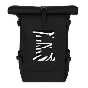 Buchstabe e zebra - Rolltop Rucksack - Schwarz - Vorne