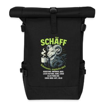 Schaf Spruch Schäff Lustig Geschenkidee Schafe - Rolltop Rucksack - Schwarz - Vorne