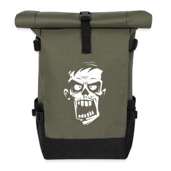 Freak / Zombie / Head - Roll Top Backpack - olive/black - Front
