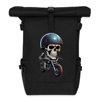 Biker Skeleton - Roll Top Backpack - black - Front