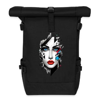 Frauen Girl Power Design Kunst Weiblicher Feminismus Symbol - Rolltop Rucksack - Schwarz - Vorne