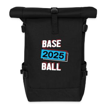 Baseball 2025 Baseballer Baseballspieler Spiel - Rolltop Rucksack - Schwarz - Vorne