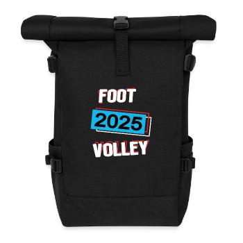 Footvolley 2025 Footvolleyer Footvolleyspieler - Rolltop Rucksack - Schwarz - Vorne