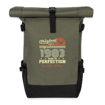 April 1983 Gift | 42nd Anniversary April 1983 - Roll Top Backpack - olive/black - Front