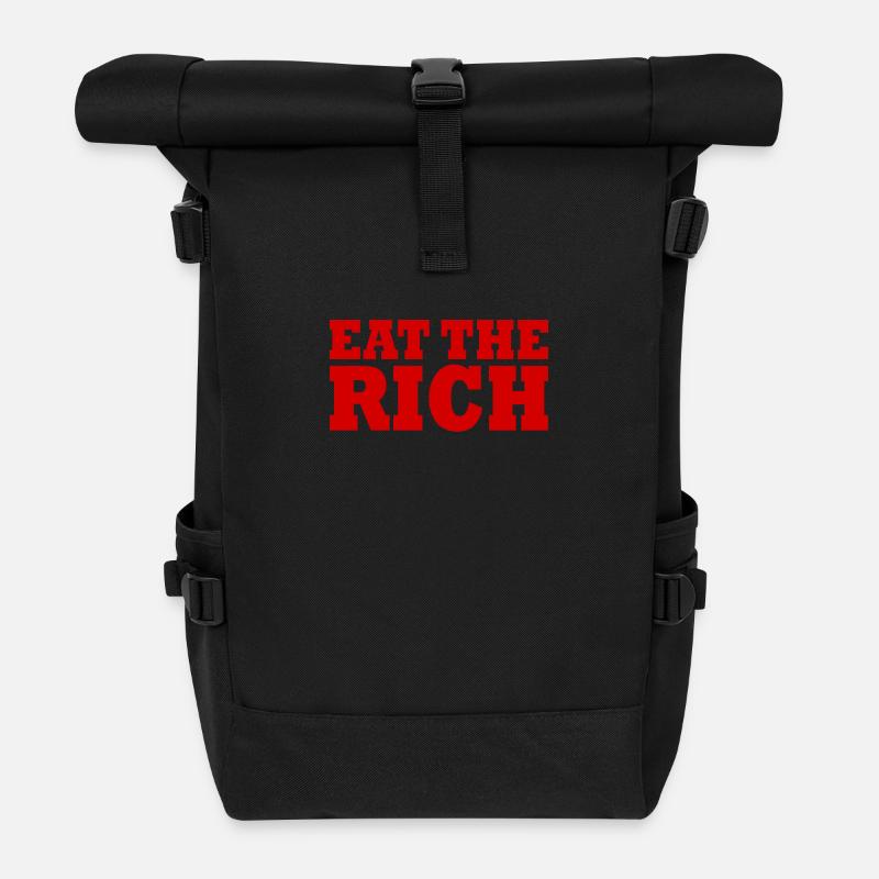 Eat the rich - Sac à dos roll top - noir