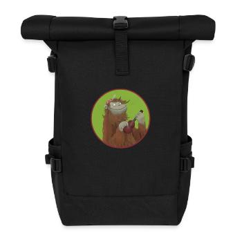 Monkey with ukulele - Roll Top Backpack - black - Front