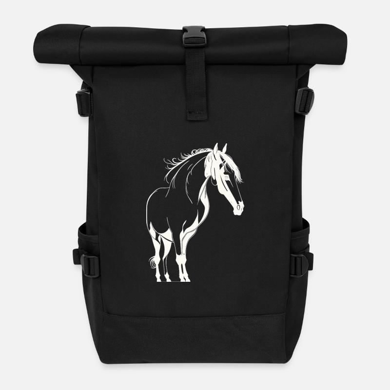 Majestic Horse - Rolltop Rucksack - Schwarz