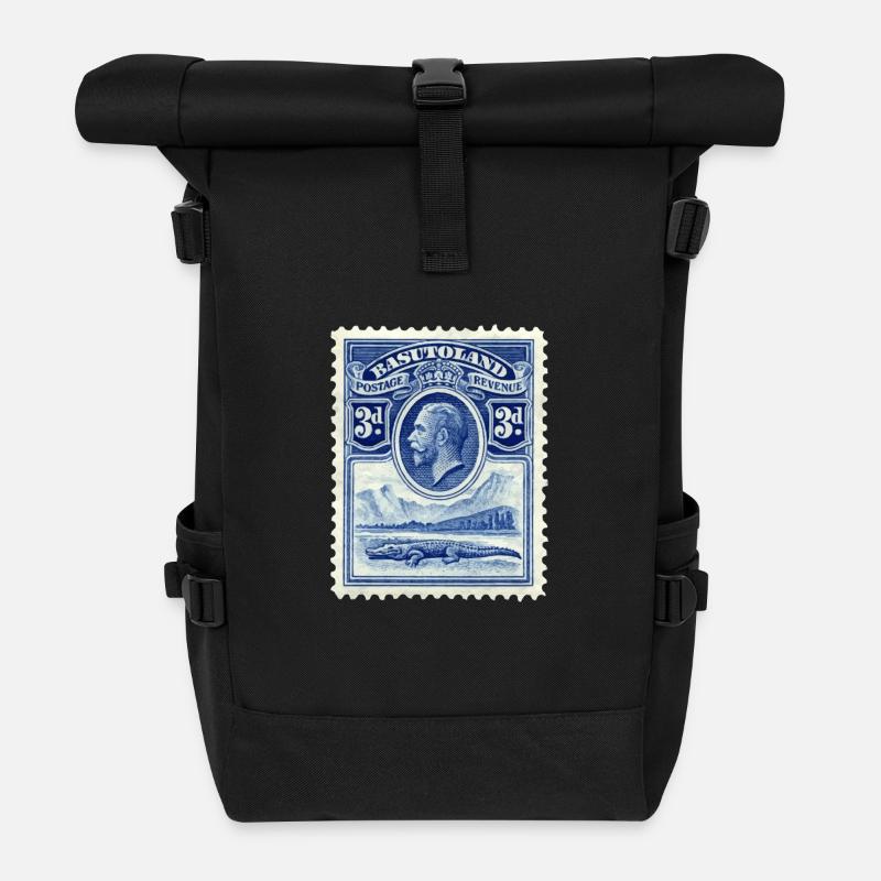 Stamp - Roll Top Backpack - black