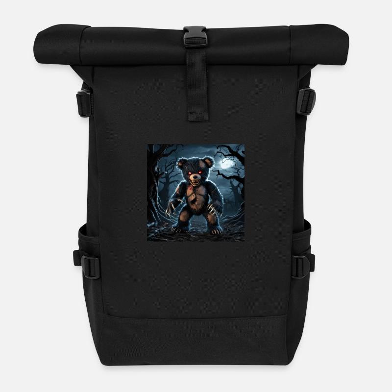 A dark and sinister teddy bear with an evil - Rolltop Rucksack - Schwarz