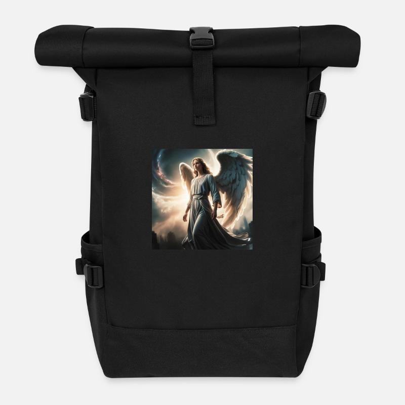 Schutzengel - Rolltop Rucksack - Schwarz
