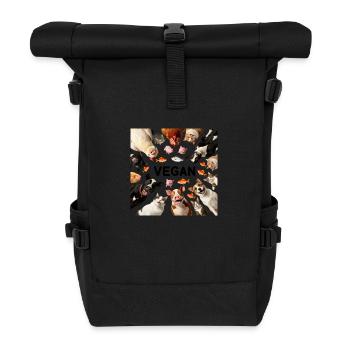 Vegan amoureux des animaux - Sac à dos roll top - noir - Devant