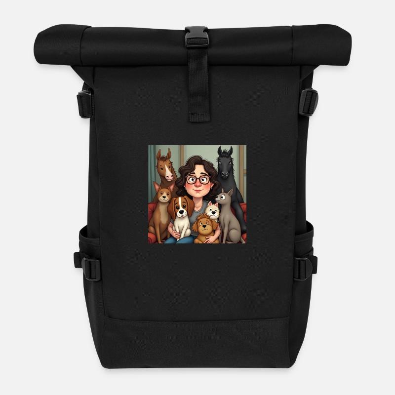 Fellnasen & Freunde - Rolltop Rucksack - Schwarz