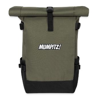 Mumpitz Quatsch deutsche Sprache witzige Wörter - Rolltop Rucksack - Olive/Schwarz - Vorne