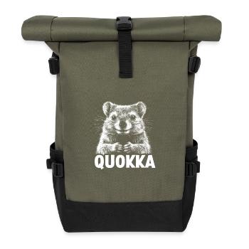 Sweet quokka - Roll Top Backpack - olive/black - Front