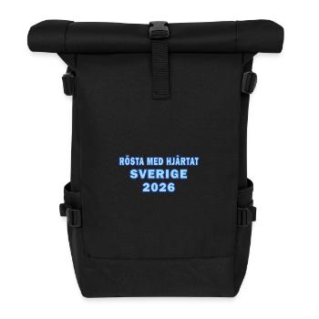 Votez avec votre cœur Suède 2026 - Sac à dos roll top - noir - Devant