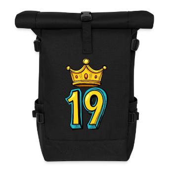 19 Couronne de chiffres - Sac à dos roll top - noir - Devant