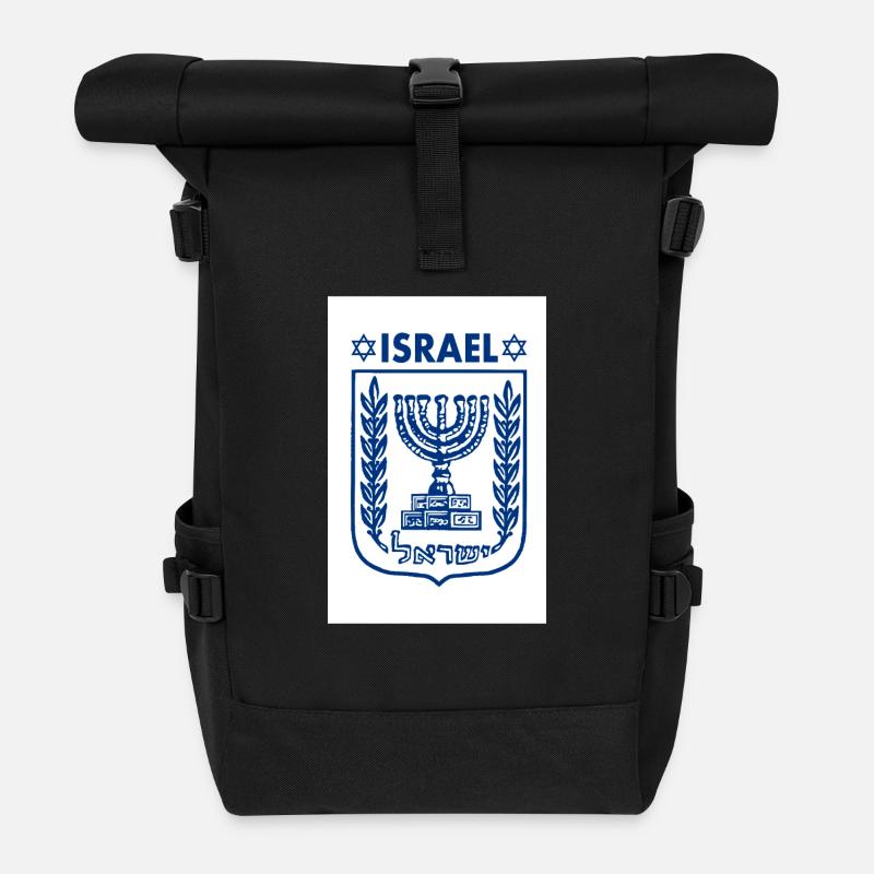 Israel logo Wappen - Rolltop Rucksack - Schwarz