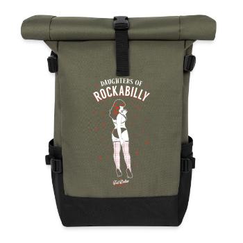 Daughters of Rockabilly - Rolltop Rucksack - Olive/Schwarz - Vorne