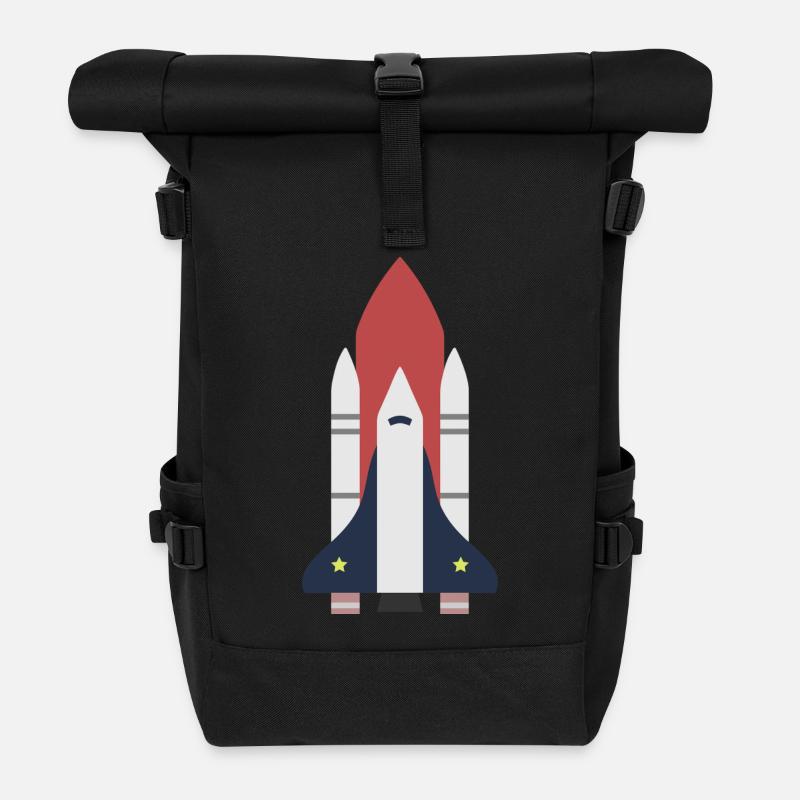 Rakete Weltraum Geschenk Idee - Rolltop Rucksack - Schwarz