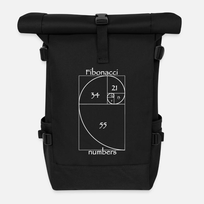 les nombres de Fibonacci - Sac à dos roll top - noir