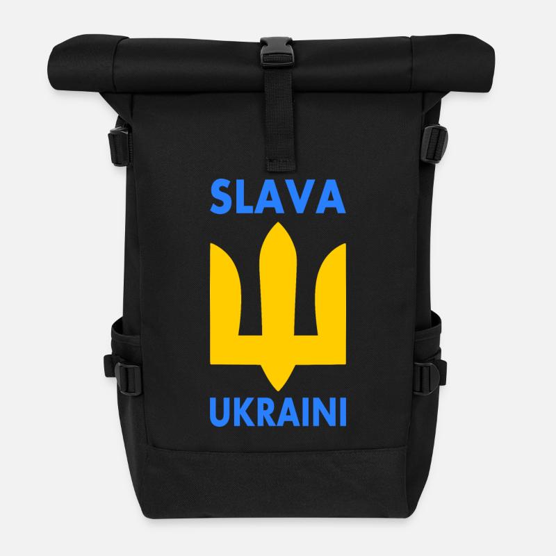 Slava ukraini - Rolltop Rucksack - Schwarz