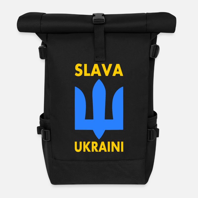 Ukraine - Rolltop Rucksack - Schwarz