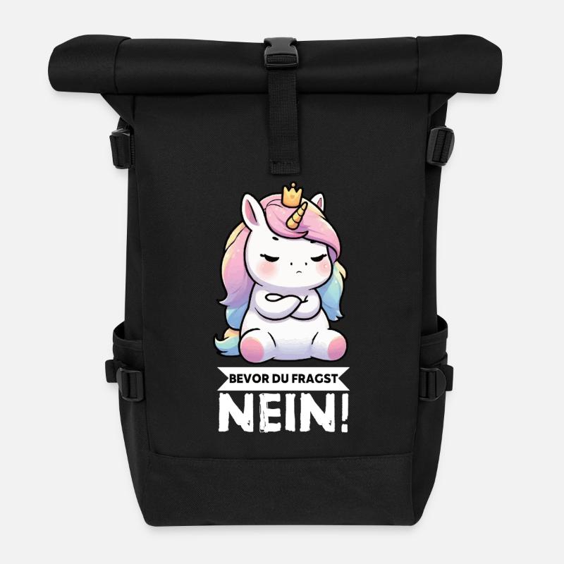 Bevor Du Fragst Nein Einhorn Einhörner Einhornfan  - Rolltop Rucksack - Schwarz