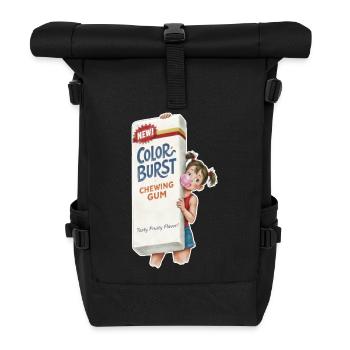  Retro Kaugummi - Rolltop Rucksack - Schwarz - Vorne