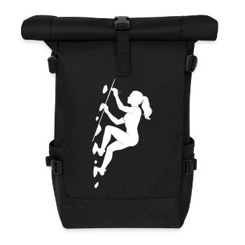 Boulder Silhouette – Ästhetik & Chalk Fokus - Rolltop Rucksack - Schwarz - Vorne
