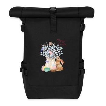 Happy Easter - Willow with Easter Eggs - Roll Top Backpack - black - Front