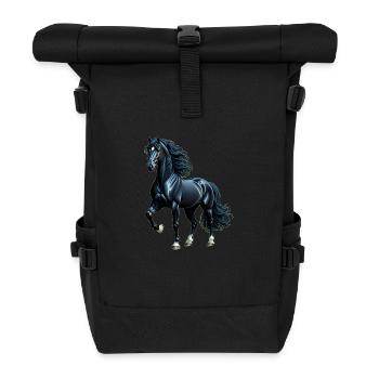 black beauty - Roll Top Backpack - black - Front