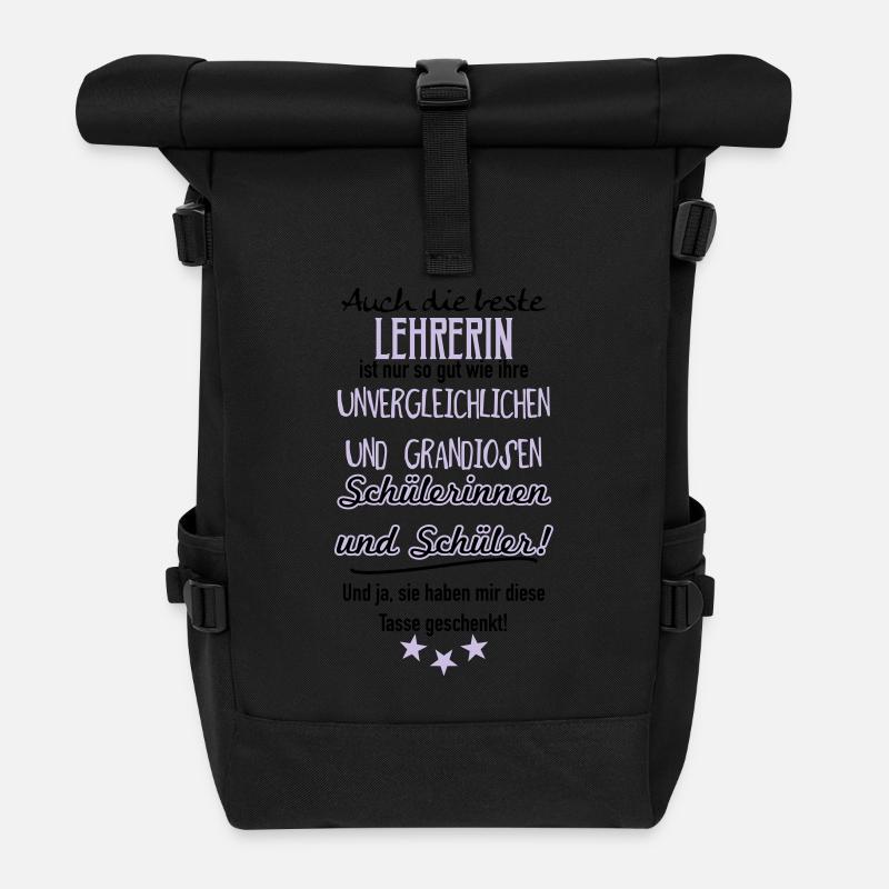 Beste Lehrerin Tasse - Rolltop Rucksack - Schwarz