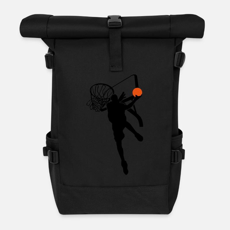 Basketball - Rolltop Rucksack - Schwarz