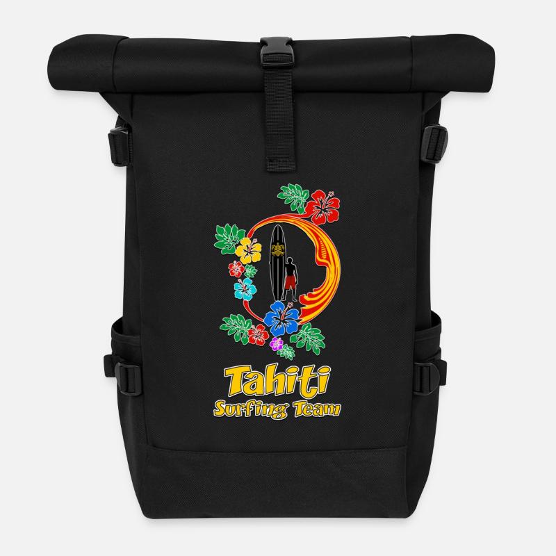 Tahiti Surfing Team 04 - Sac à dos roll top - noir