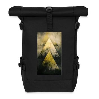 Geometric mountains in dreams - Roll Top Backpack - black - Front