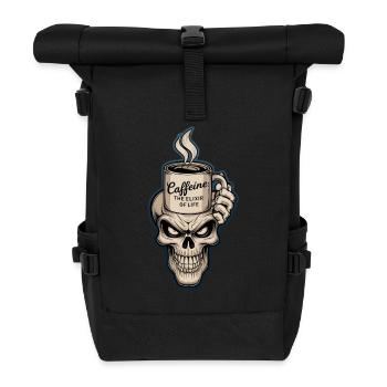 Coffee and Skull - Elixir of Life - Roll Top Backpack - black - Front