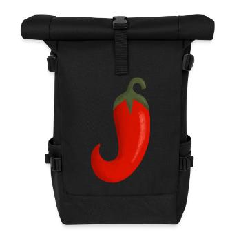 scharfe Chilischote - Rolltop Rucksack - Schwarz - Vorne