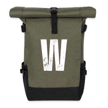 W - Roll Top Backpack - olive/black - Front