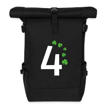 4 - Roll Top Backpack - black - Front