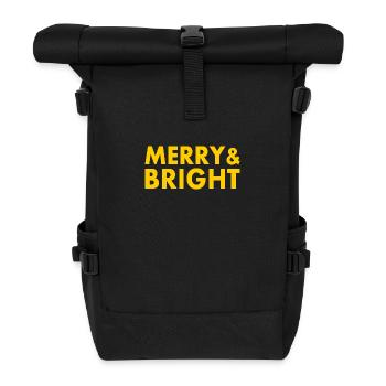Merry and bright - Rolltop Rucksack - Schwarz - Vorne