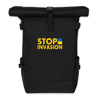 Stop invasion - Roll Top Backpack - black - Front