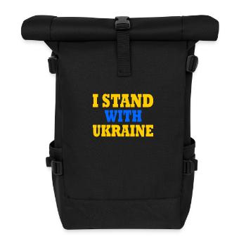 I stand with ukraine - Roll Top Backpack - black - Front