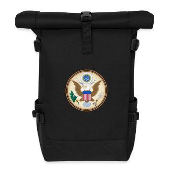 Nationalwappen der USA - Rolltop Rucksack - Schwarz - Vorne