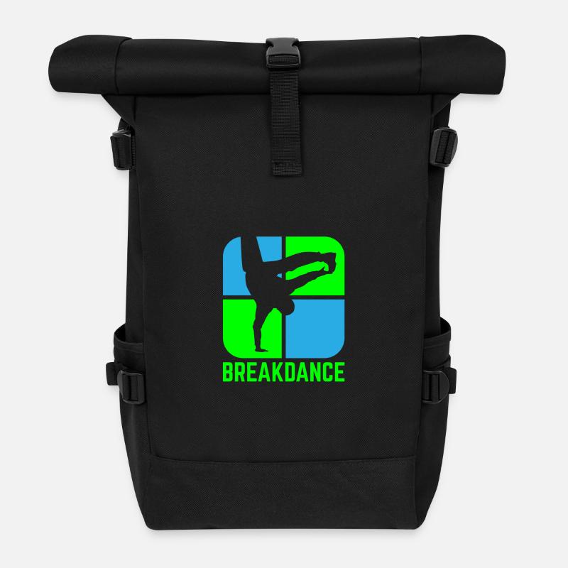 Breakdance B-Boy Streetdance Design Hip Hop Dance - Rolltop Rucksack - Schwarz