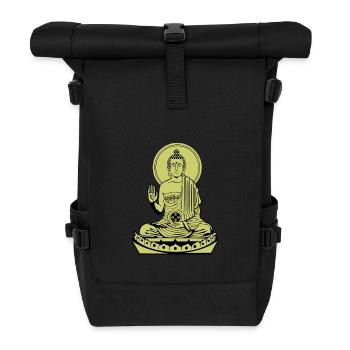 Sitting Buddha de - Rolltop Rucksack - Schwarz - Vorne